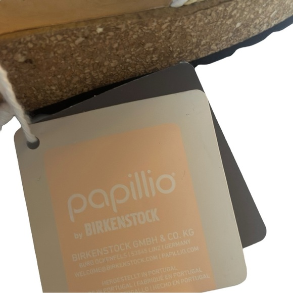 Birkenstock Papillio White and Tan Wedge Strappy Sandals Size 40, NEW - Picture 13 of 16